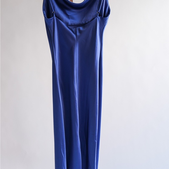 NWT WHYTE VALENTINE BLUE SATIN SLIP DRESS Size 8 - Picture 14 of 15